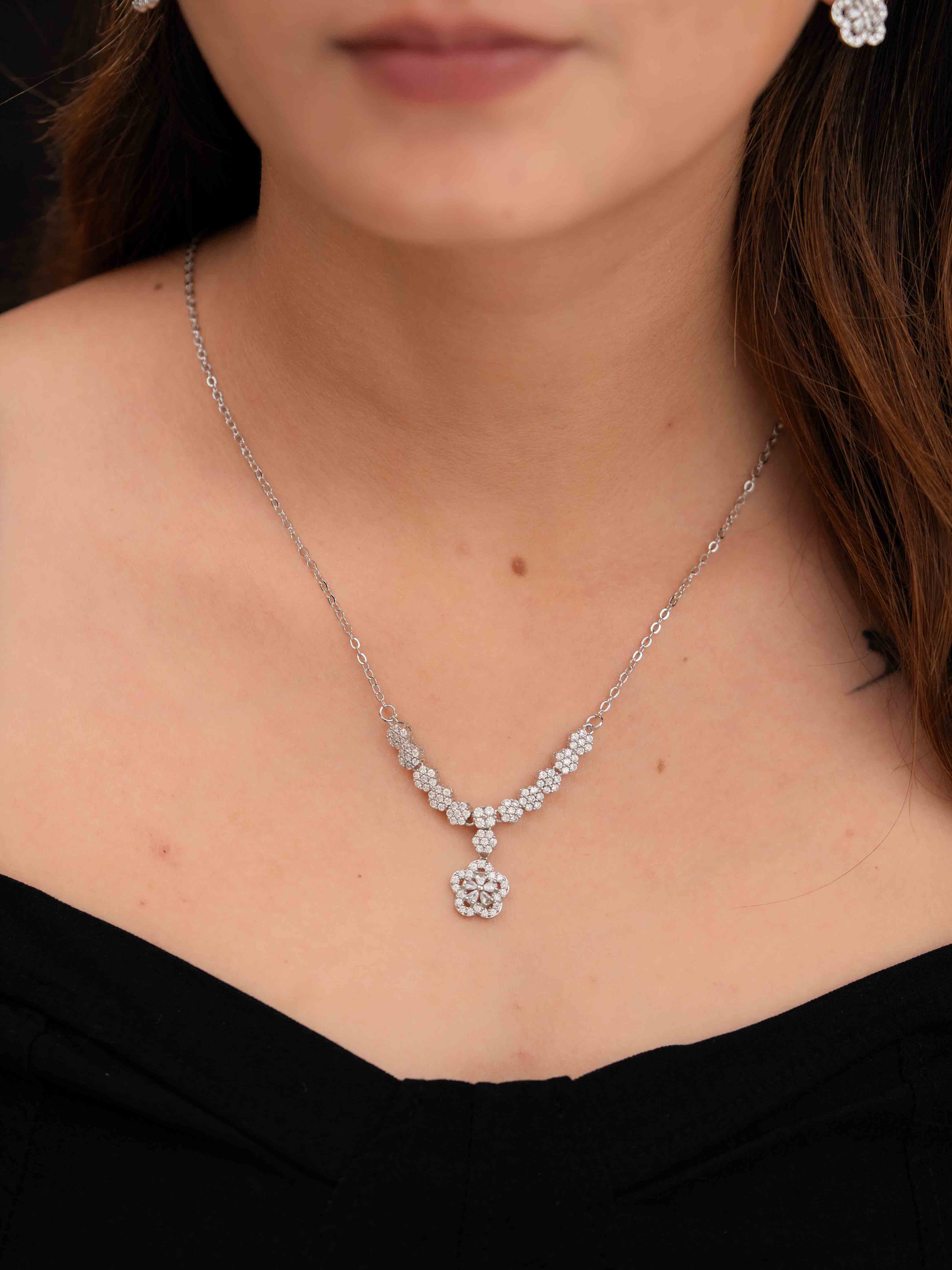 Ritika Silver Necklace Set - Image 2