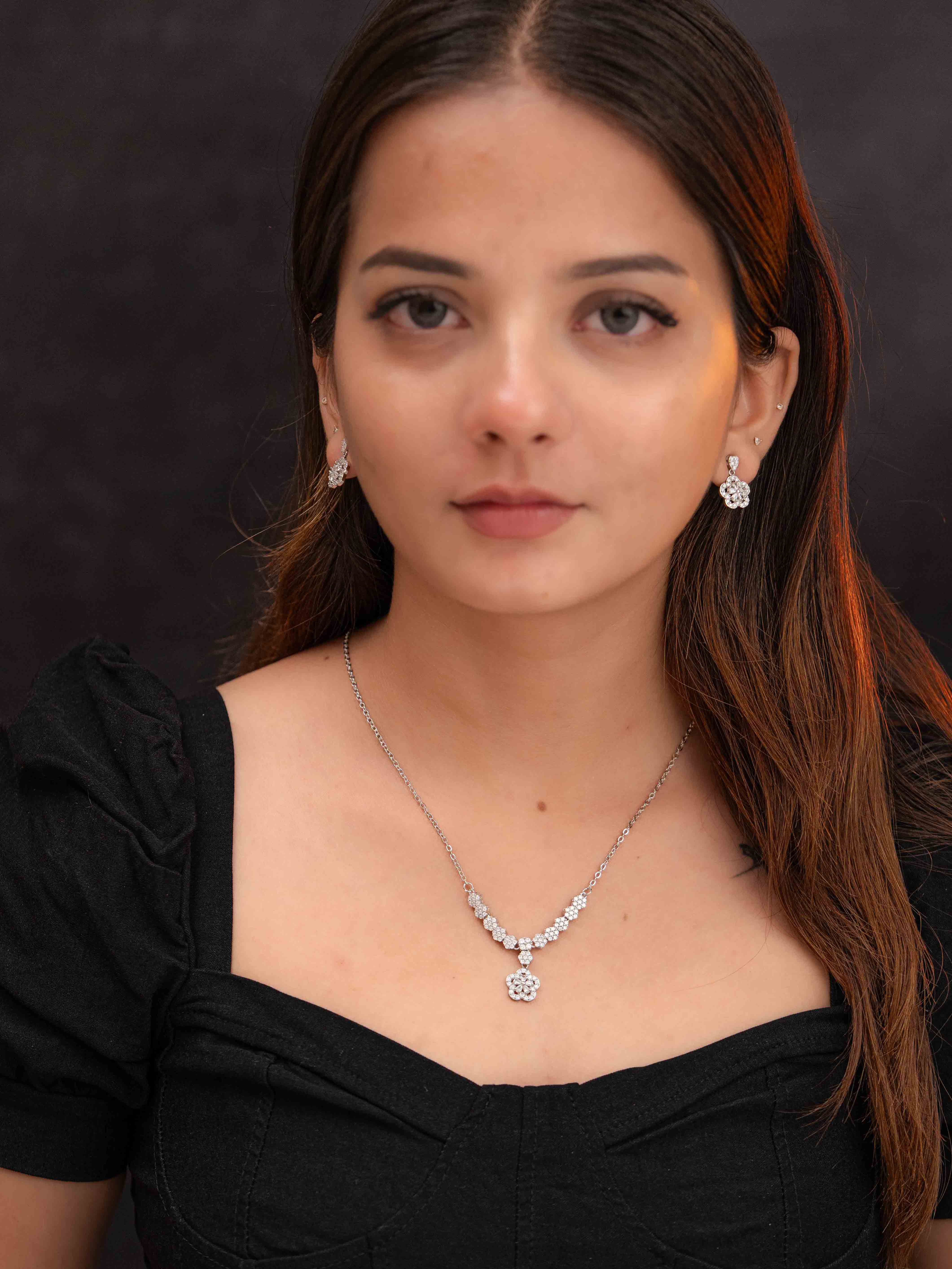 Ritika Silver Necklace Set - Image 3