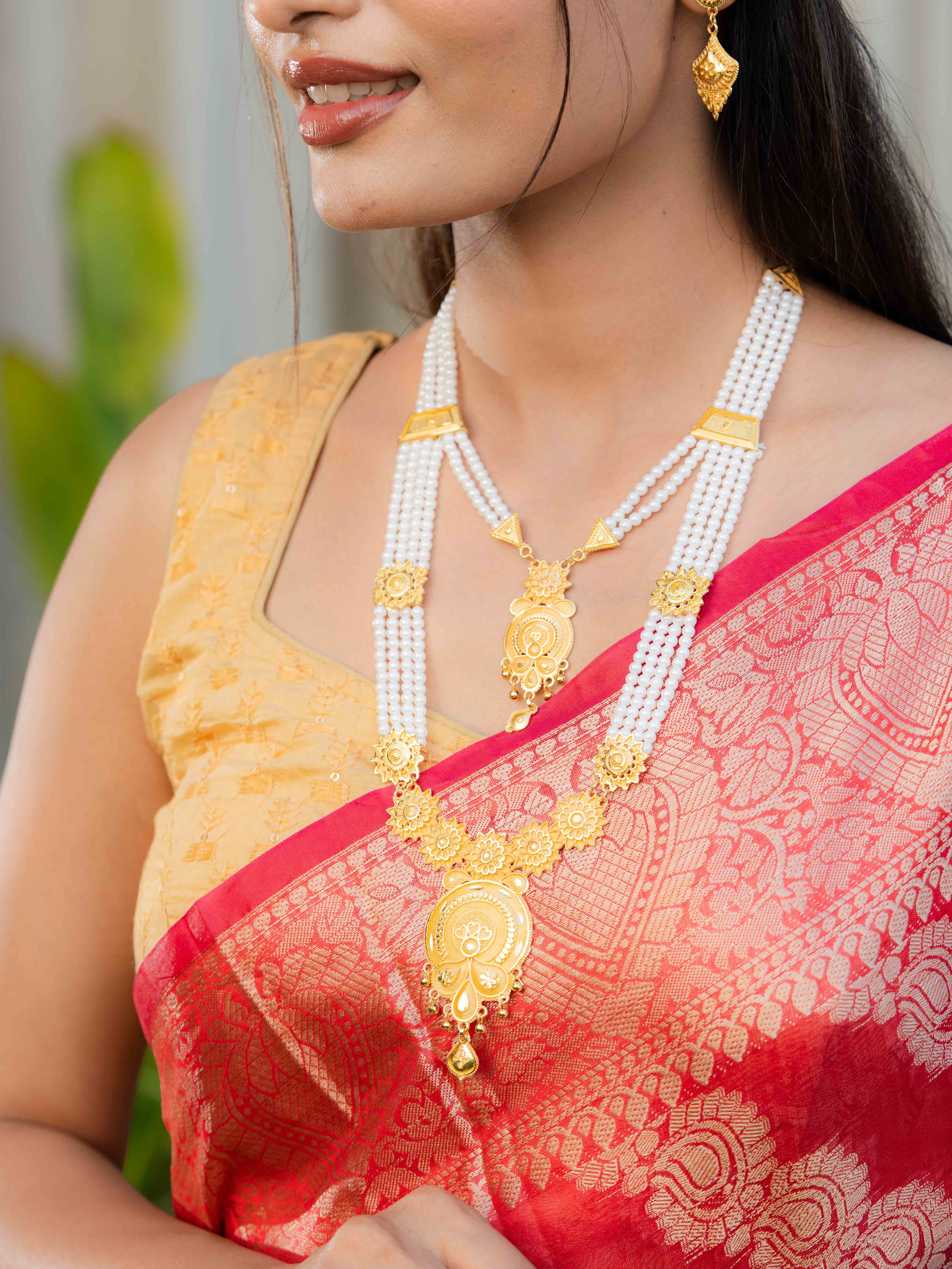 Riddhima Long gold necklace set - Image 3