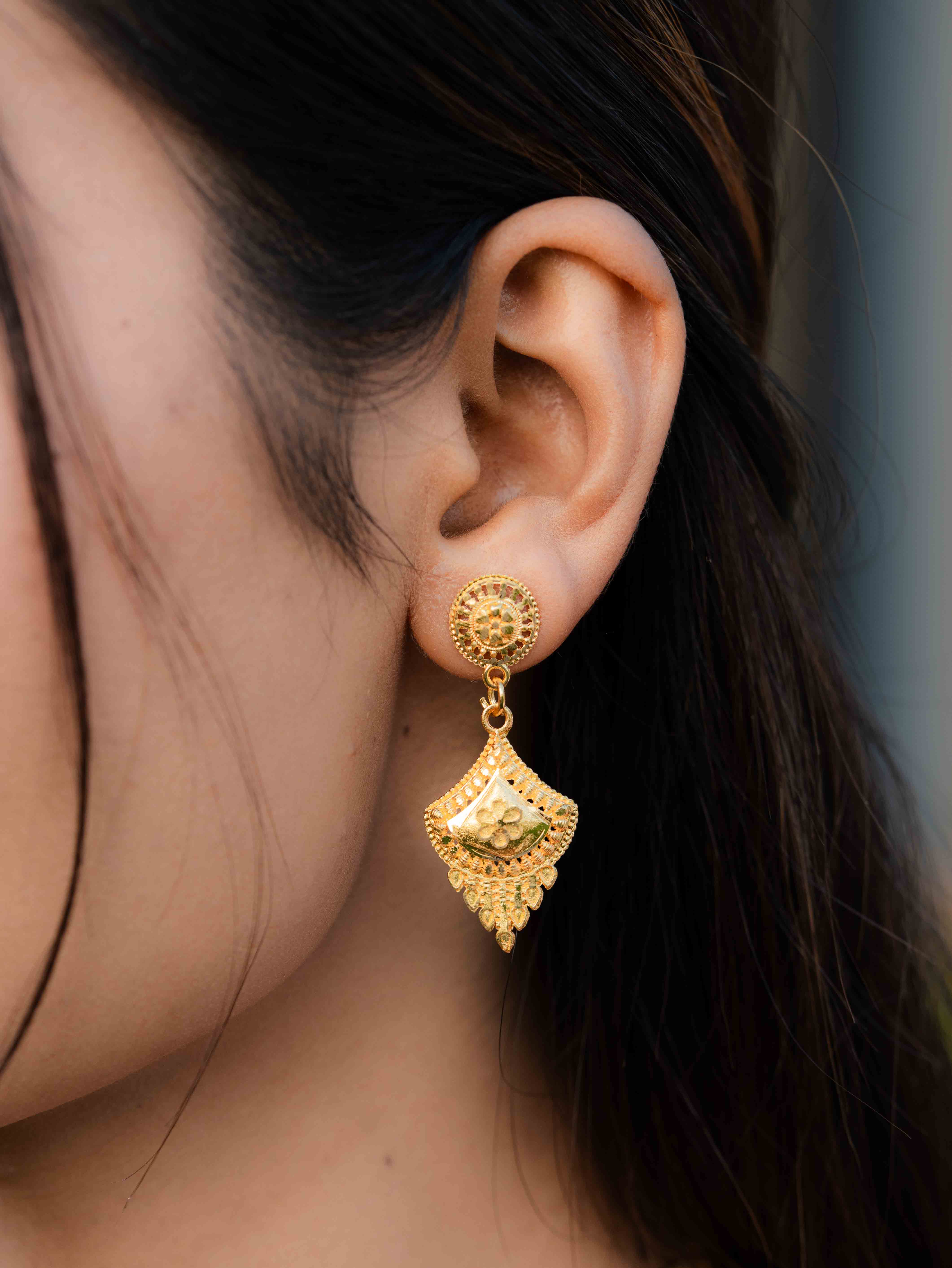 Riddhima Long gold necklace set - Image 4