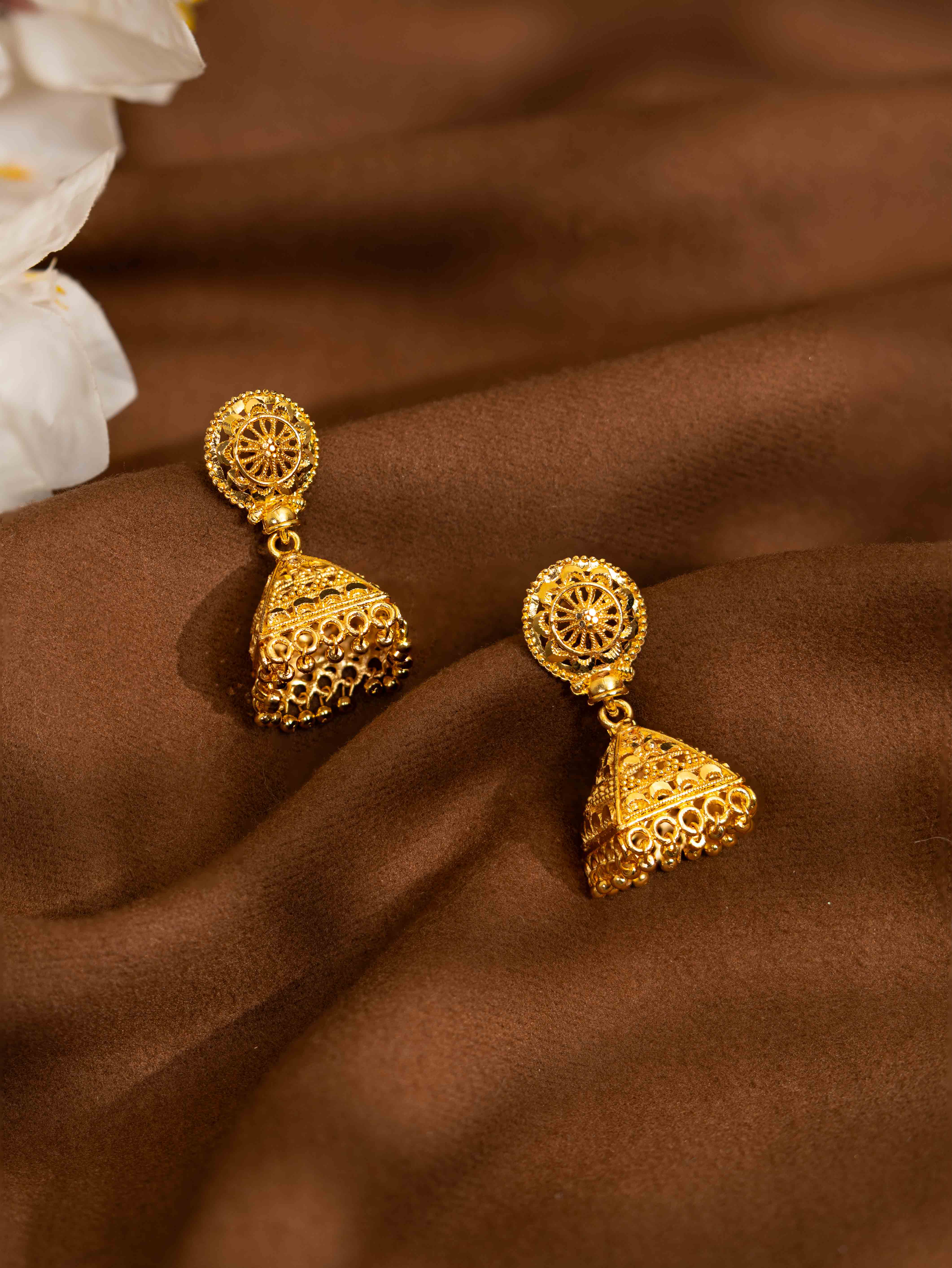 Padmisha Gold Jhumkas - Image 3