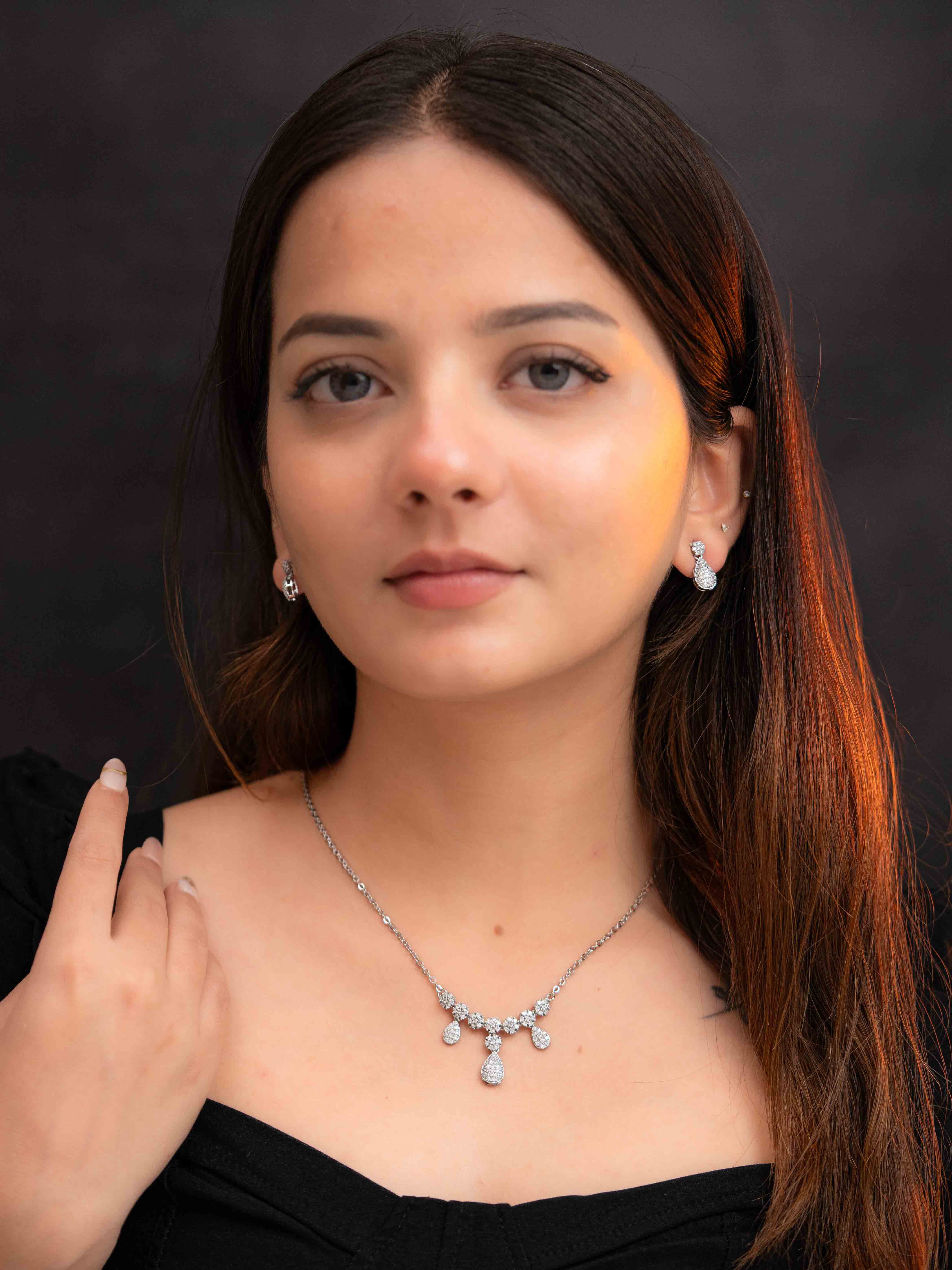 Zara Silver Necklace  Set - Image 4