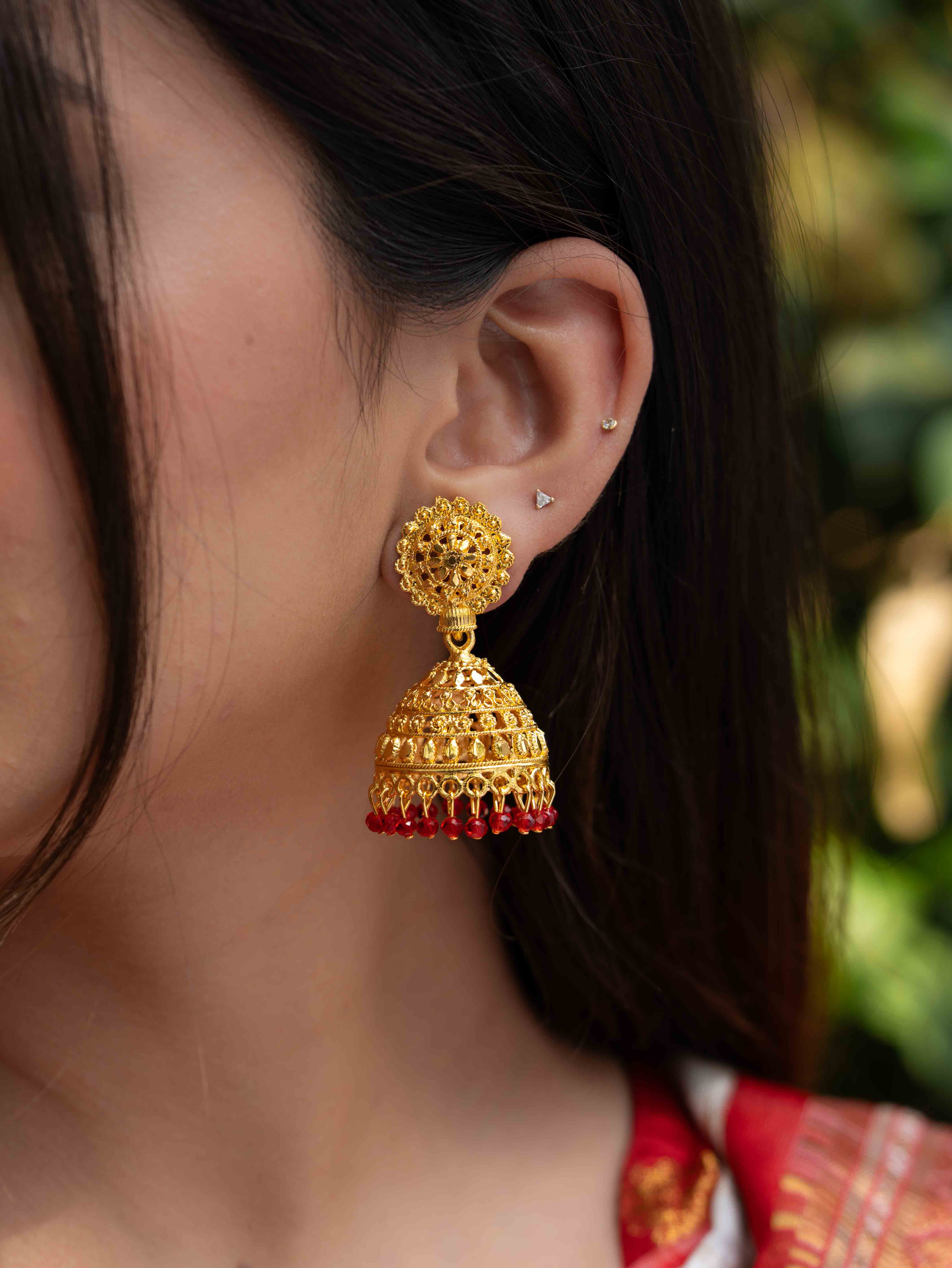 Mrinalika Gold Jhumkas - Image 6