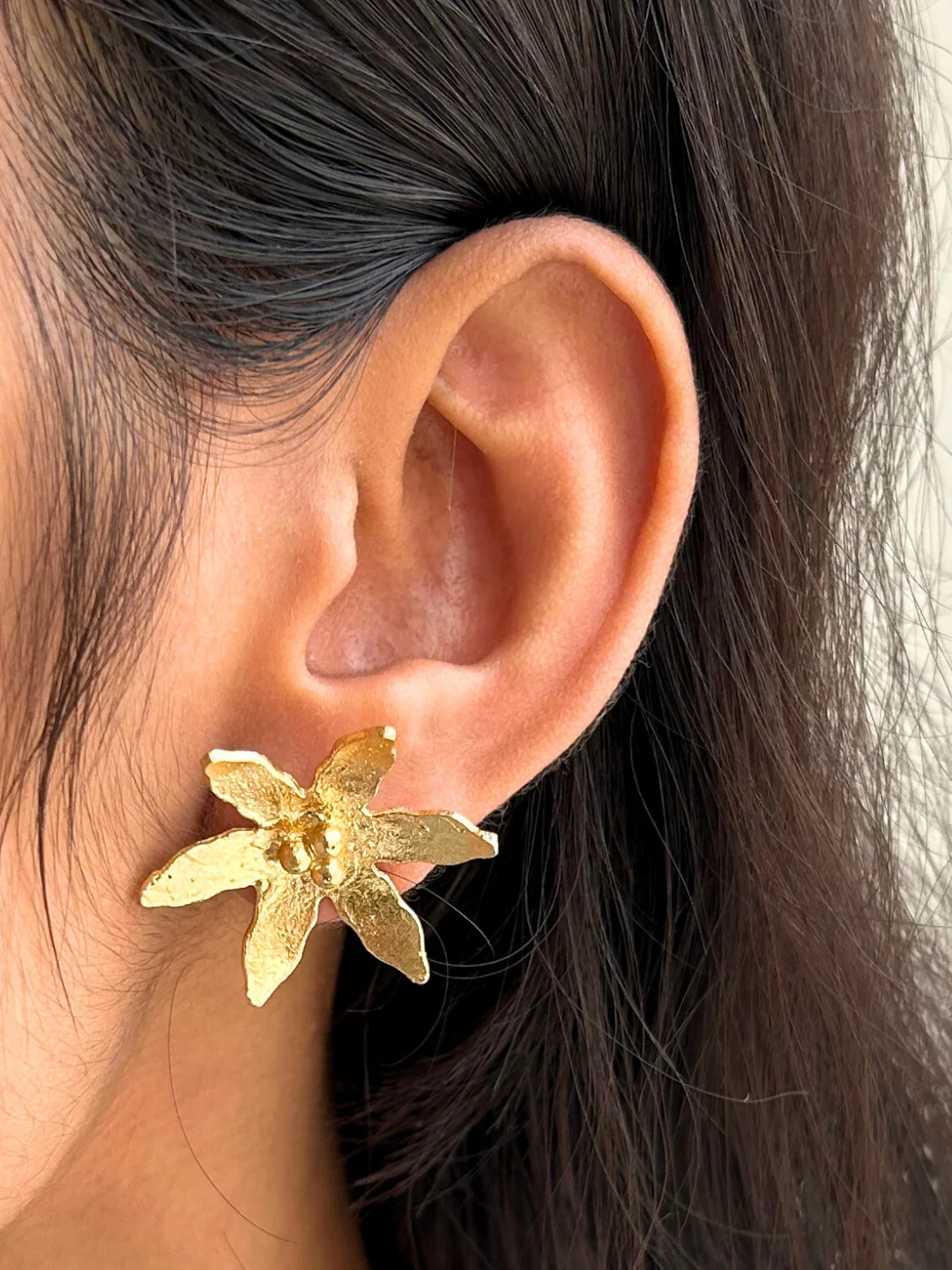 Gold Plated Leaf Studs - Image 2
