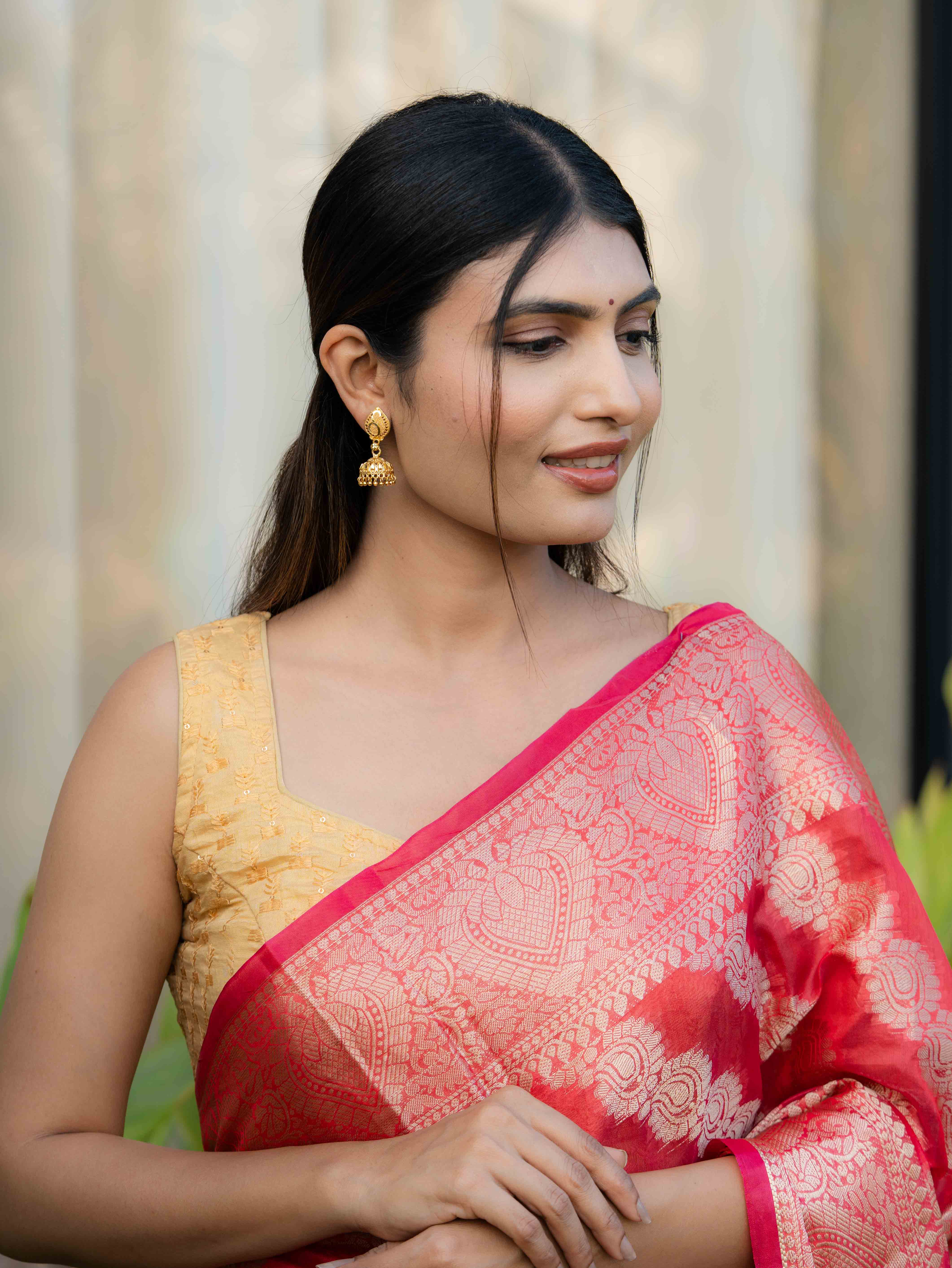 Aarvika Gold Jhumkas - Image 3
