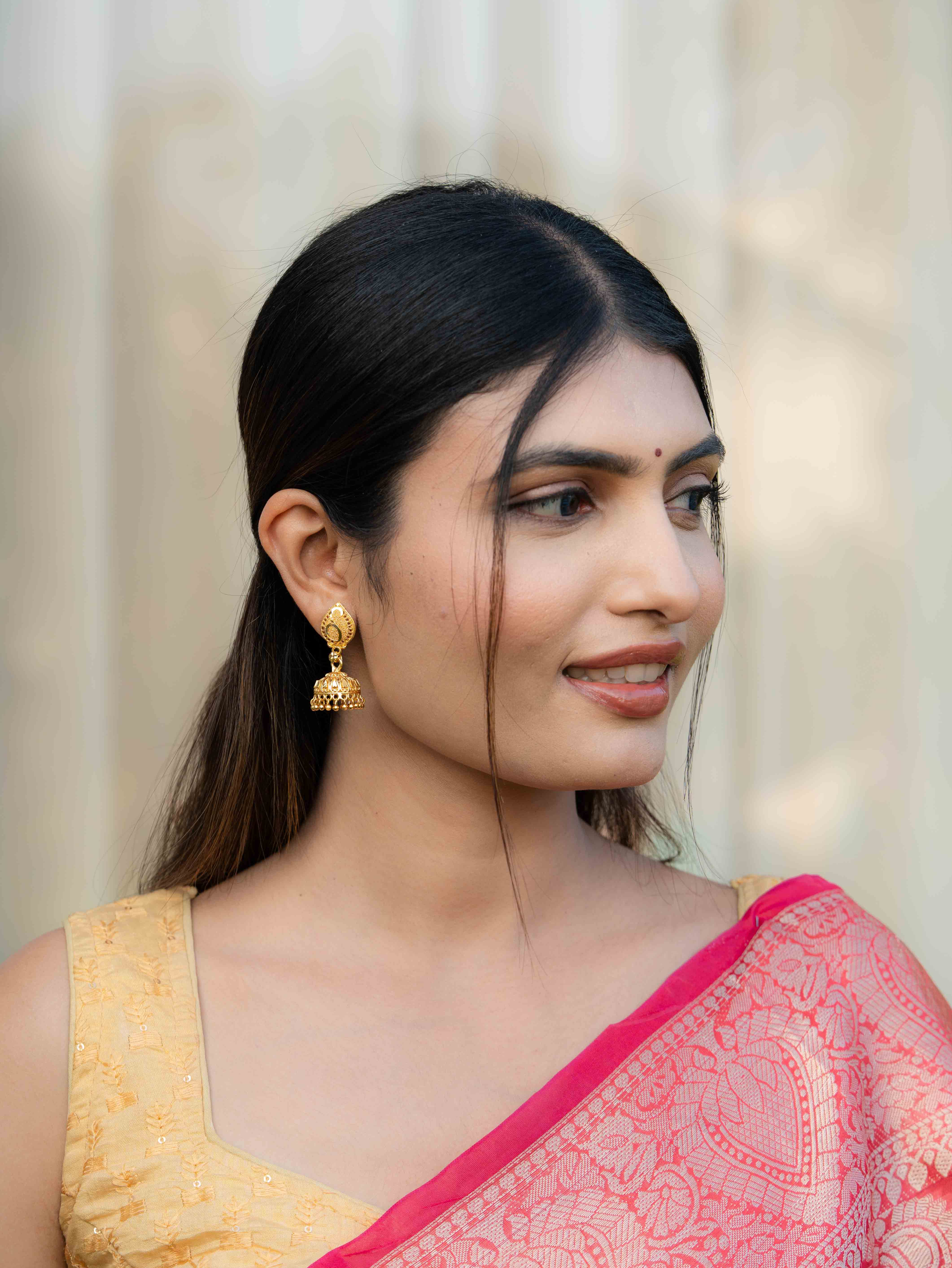 Aarvika Gold Jhumkas - Image 4