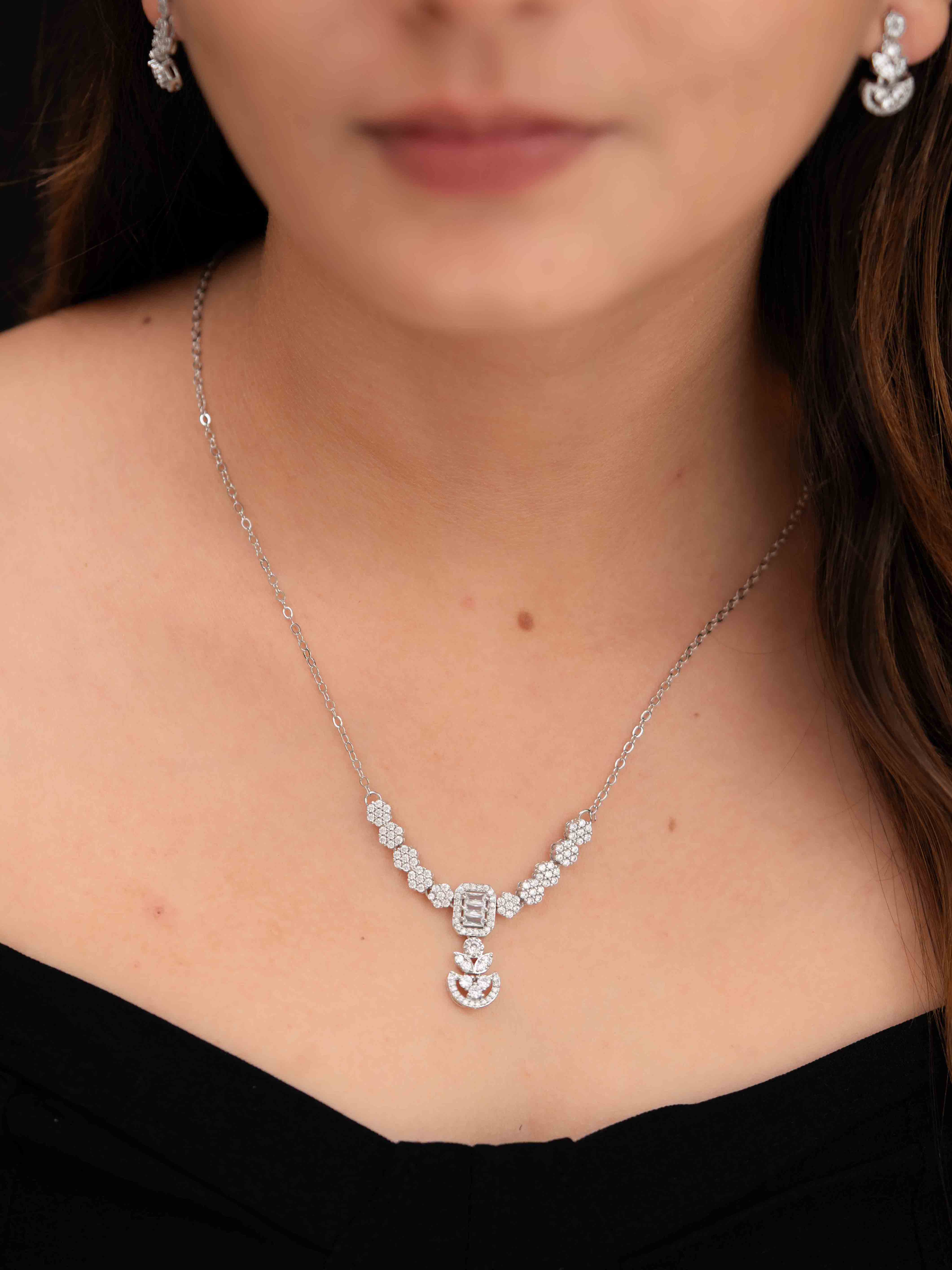 Suman  Silver Necklace Set - Image 2