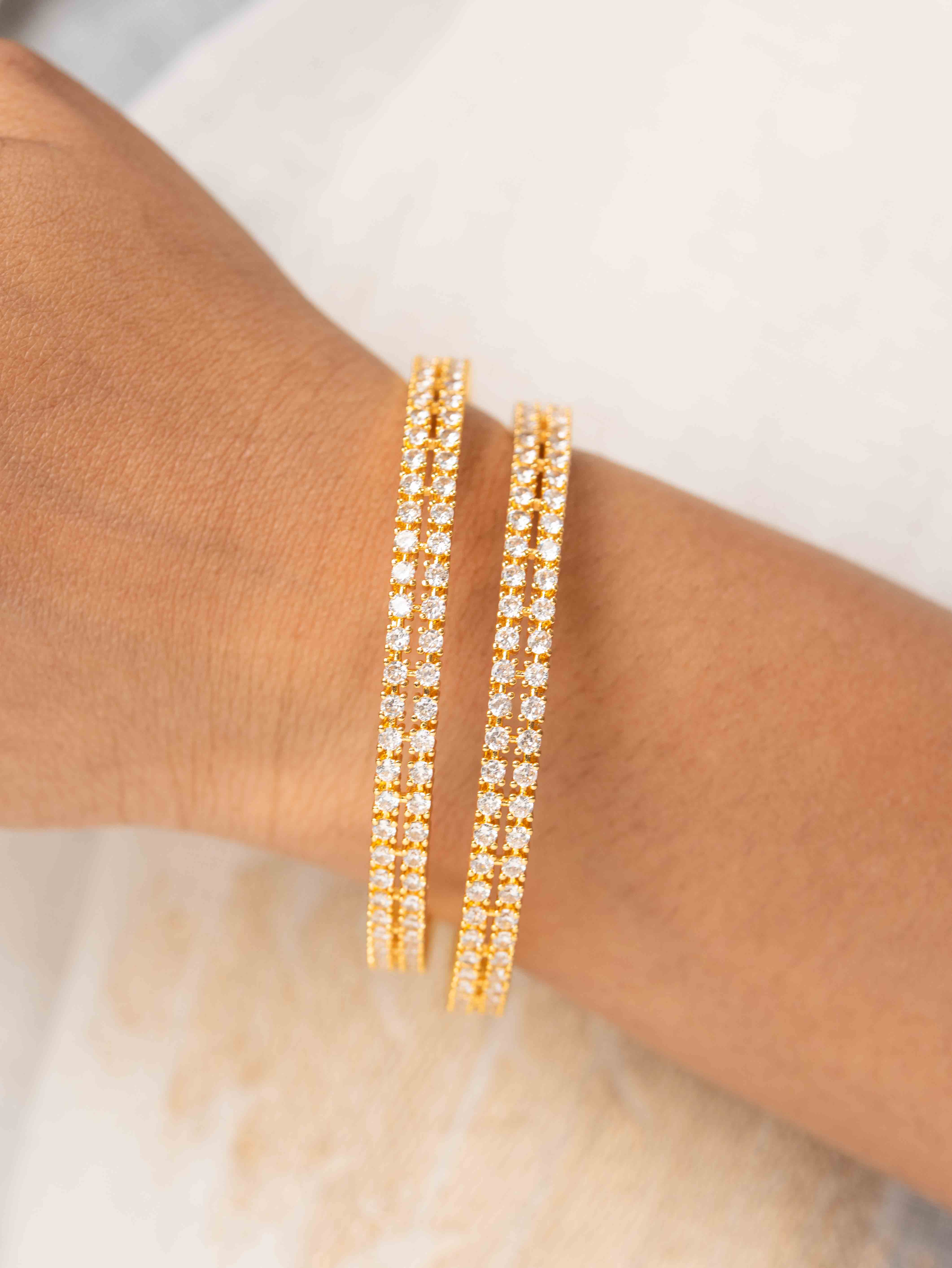 Diamond Studded Bangle (Set Of 2) - Image 3