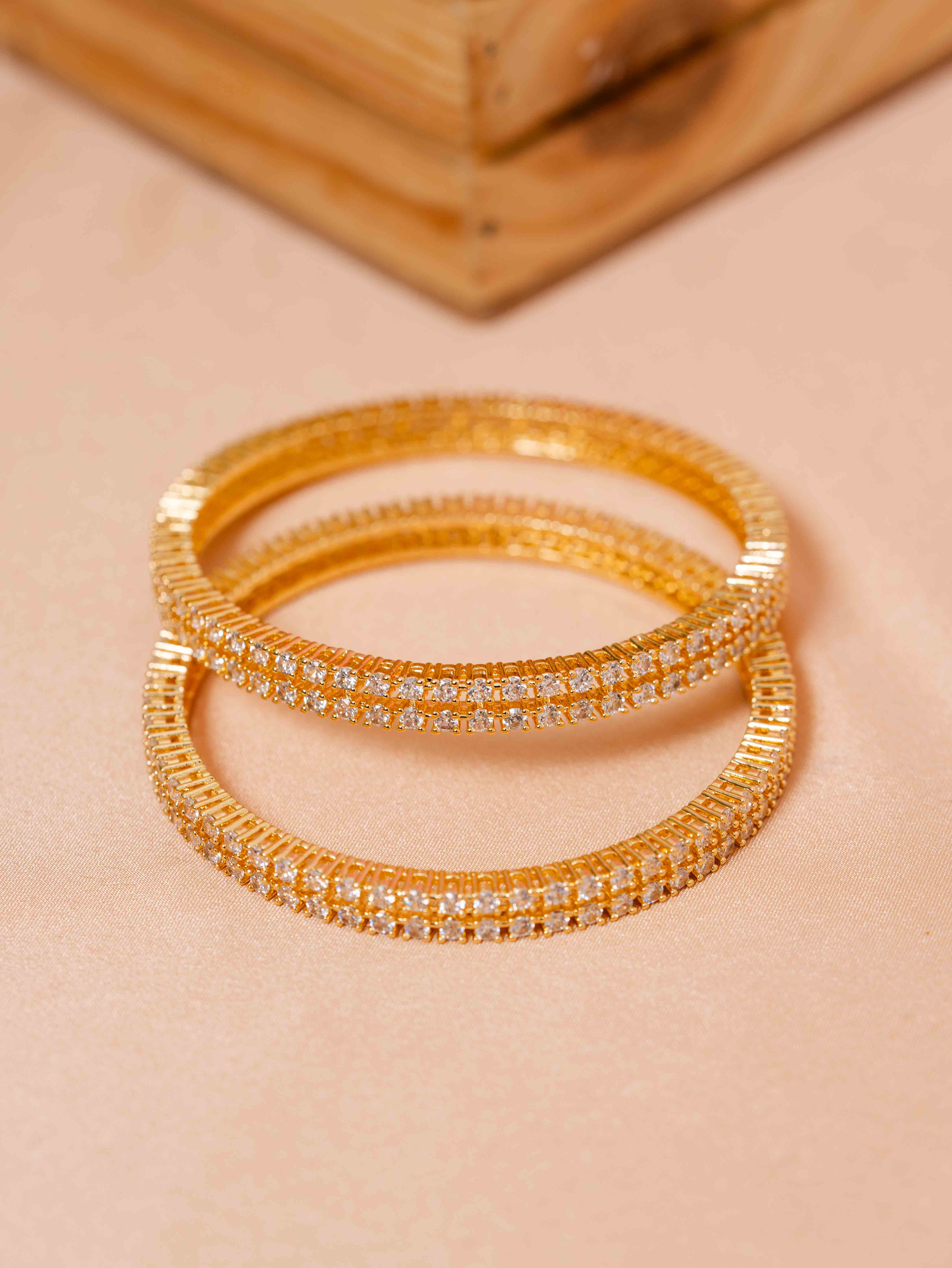 Diamond Studded Bangle (Set Of 2) - Image 4