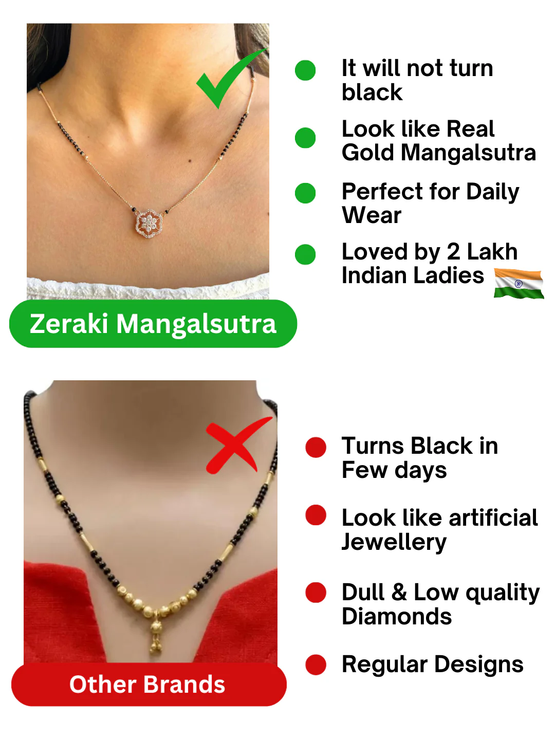 Solitaire Diamonds Flower Mangalsutra - Image 8
